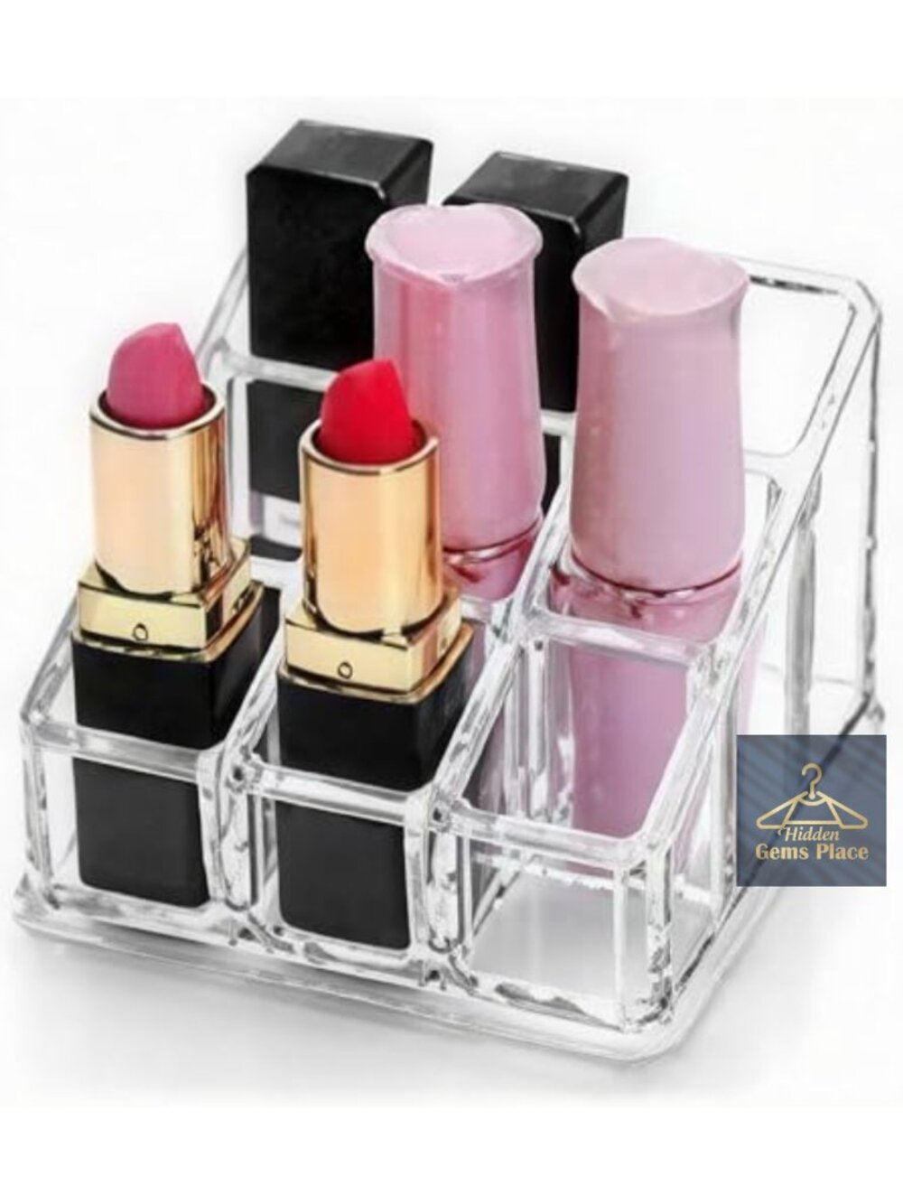 Acrylic 9 Space Lipstick Organizer Clear Cosmetic Display Holder Vanity Storage